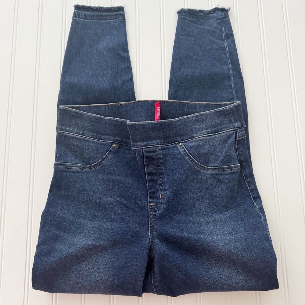 SPANX Distressed Ankle Skinny Jeans - Size Medium